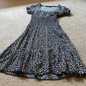 Dress, Black w/Small Flowers